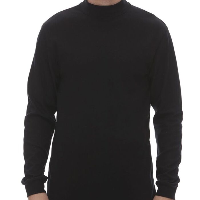 Jersey Interlock Mockneck Long Sleeve T-Shirt Thumbnail