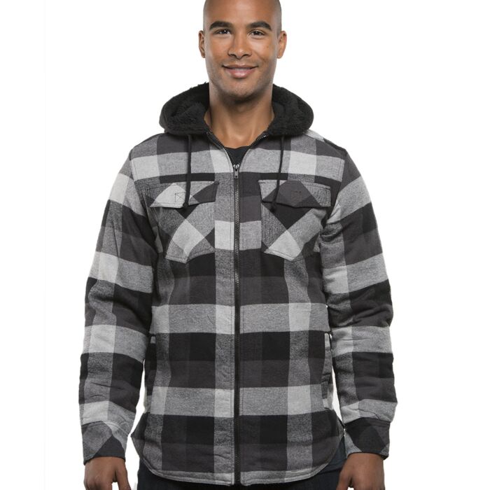 Men's Hooded Flannel Jacket Thumbnail
