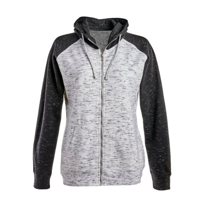 Ladies' Mélange Fleece Two-Tone Full-Zip Hooded Sweatshirt Thumbnail