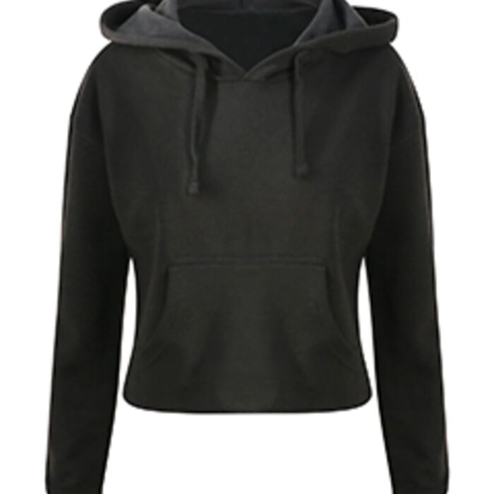 Ladies' Girlie Cropped Hooded Fleece with Pocket Thumbnail