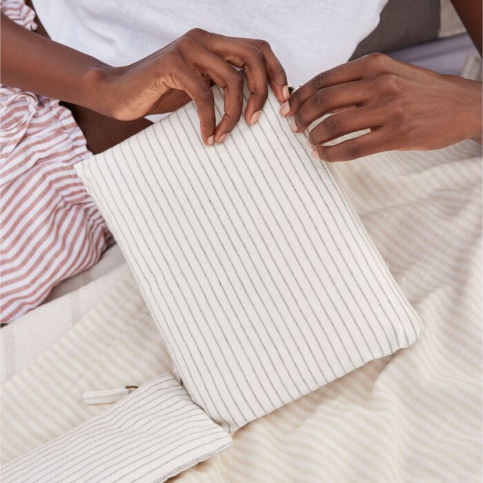 Striped Organic Cotton Accessory Pouch Thumbnail