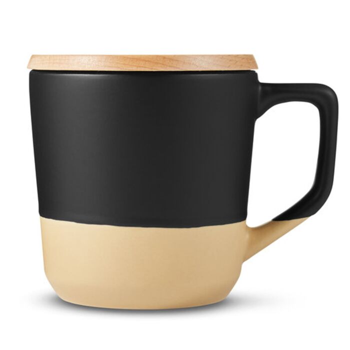 16.5oz Boston Ceramic Mug With Wood Lid Thumbnail