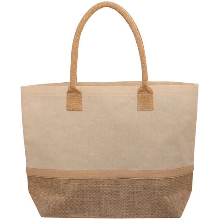 Wanderlust Laminated Jute & Canvas Tote Bag Thumbnail