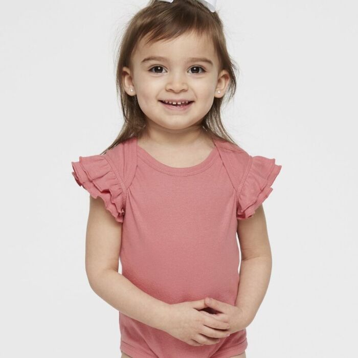 Infant Flutter Sleeve Baby Rib Bodysuit Thumbnail