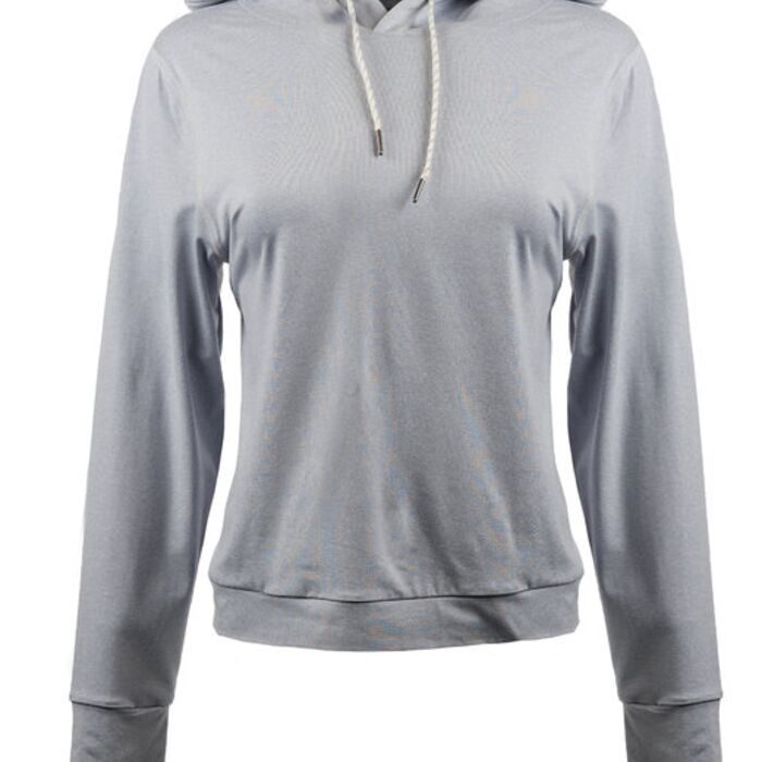 Ladies' Modest Crop Hooded Sweatshirt Thumbnail