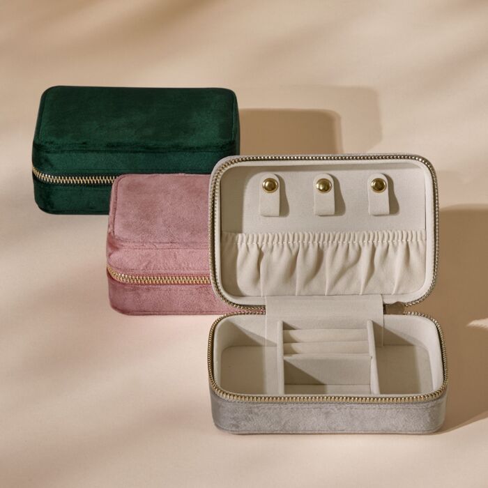 Velvet Travel Jewellery Box Thumbnail