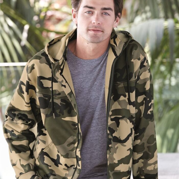 Unisex Poly-Tech Full-Zip Hooded Sweatshirt Thumbnail