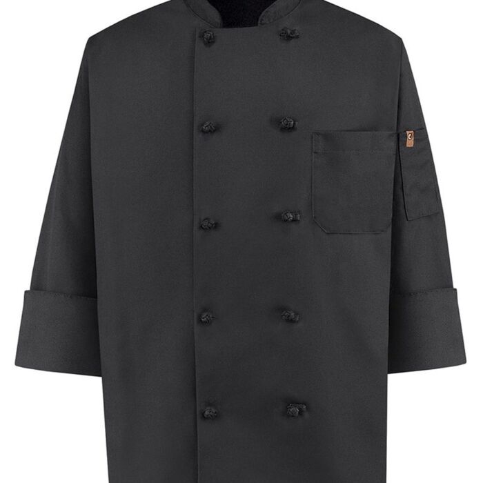 Black Knot Button Chef Coat Thumbnail