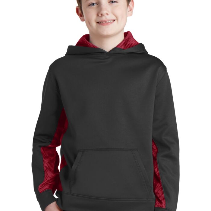 Youth Sport Wick ® CamoHex Fleece Colorblock Hooded Pullover Thumbnail