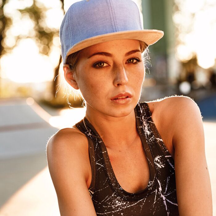 Chambray-suede snapback (6089CH) Thumbnail