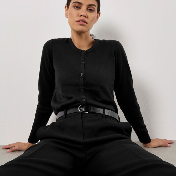 Women's Arundel crew neck cardigan long sleeve (classic fit) Thumbnail