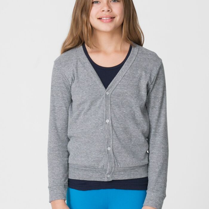 BR200 Youth Tri-Blend Rib Cardigan Thumbnail