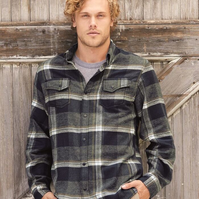 Men's Snap Front Plaid Flannel Shirt Thumbnail