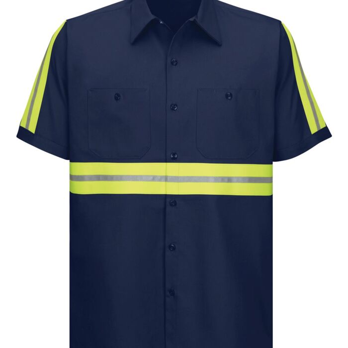 Men's Enhanced Visibility Short Sleeve Cotton Work Shirt Thumbnail