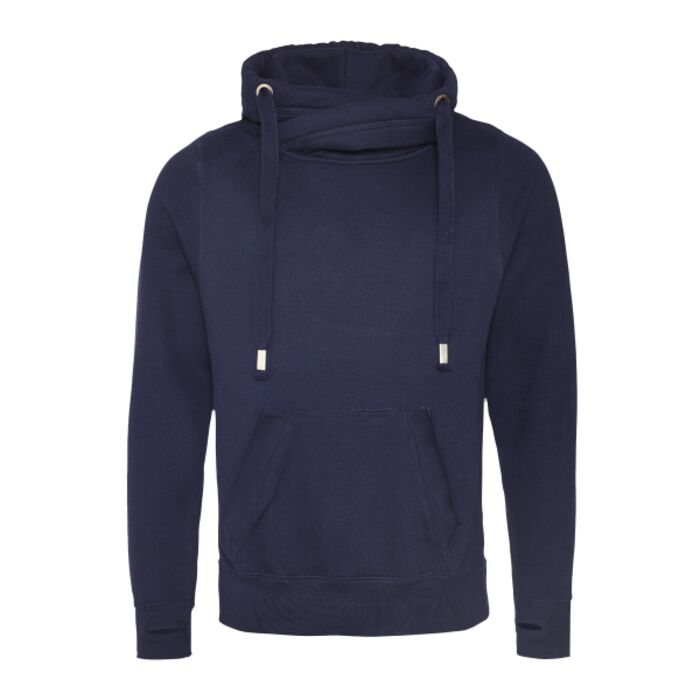 Men's Heavyweight Cross Over Neck Hooded Sweatshirt Thumbnail