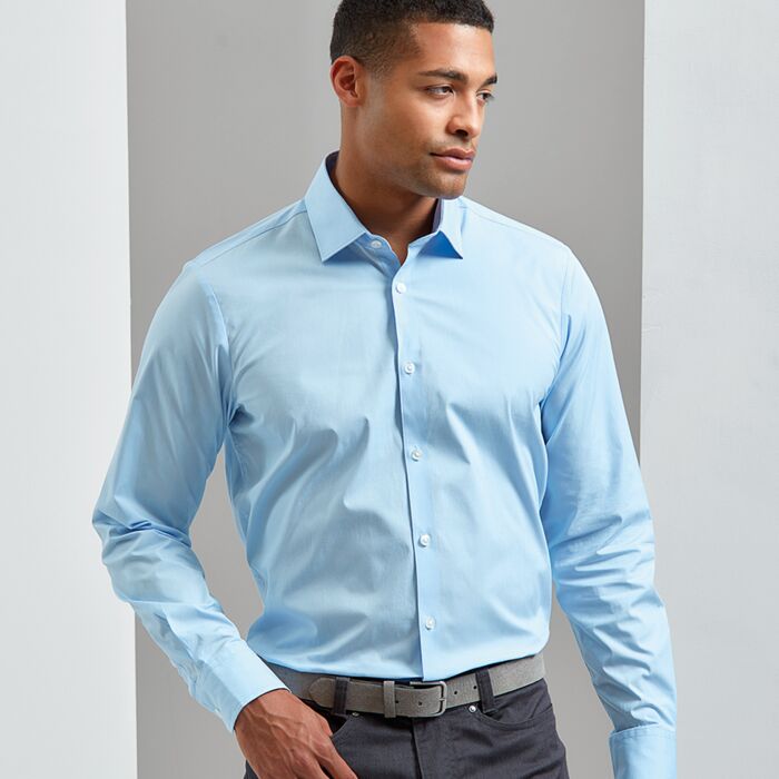 Premier Long Sleeve Stretch Fit Poplin Shirt Thumbnail