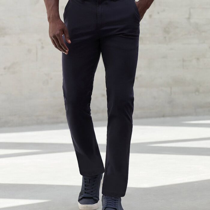 Stretch chinos with flex waistband Thumbnail