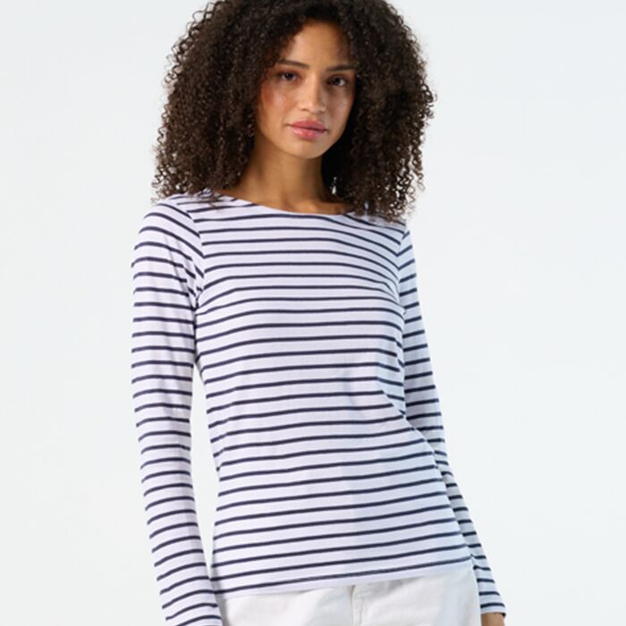 SOL'S Ladies Marine Long Sleeve Striped T-Shirt Thumbnail