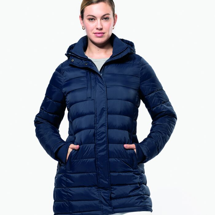 Kariban Ladies Lightweight Long Padded Parka Jacket Thumbnail