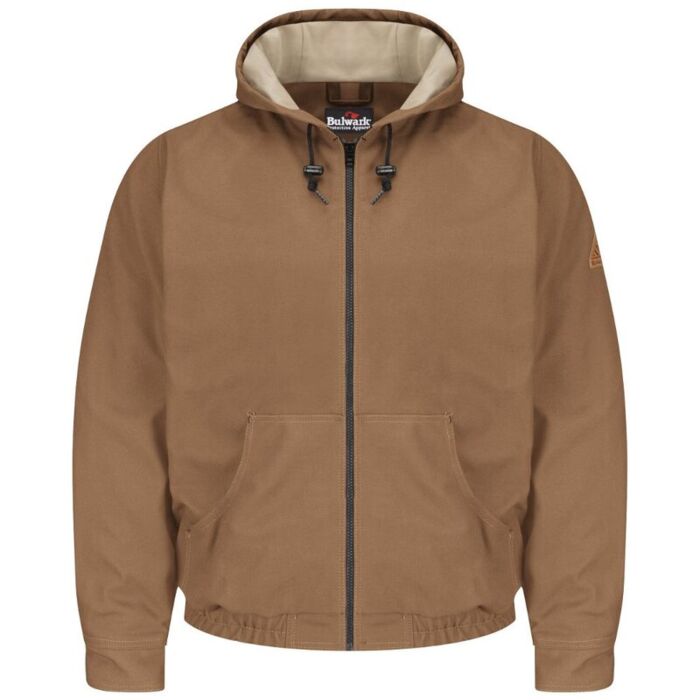 Men's Tall Brown Duck Hooded Jacket - EXCEL FR® ComforTouch Thumbnail