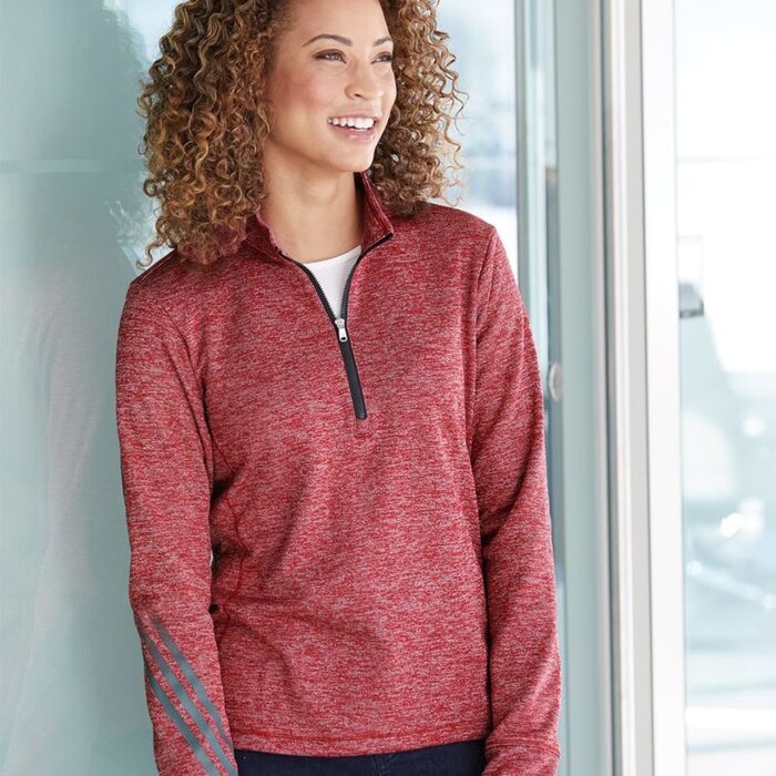 Women's Brushed Terry Heathered Quarter-Zip Pullover Thumbnail