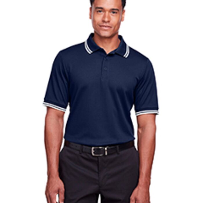 CrownLux Performance® Men's Plaited Tipped Polo Thumbnail