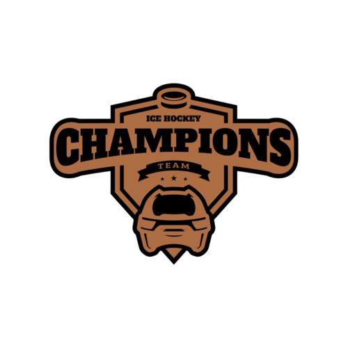 Champions Team Ice Hockey logo template Thumbnail