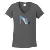 Ladies Heavy Cotton ™ 100% Cotton V Neck T Shirt Thumbnail