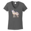 Ladies Heavy Cotton ™ 100% Cotton V Neck T Shirt Thumbnail