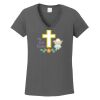 Ladies Heavy Cotton ™ 100% Cotton V Neck T Shirt Thumbnail