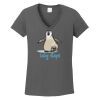 Ladies Heavy Cotton ™ 100% Cotton V Neck T Shirt Thumbnail