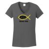 Ladies Heavy Cotton ™ 100% Cotton V Neck T Shirt Thumbnail