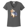 Ladies Heavy Cotton ™ 100% Cotton V Neck T Shirt Thumbnail