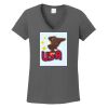 Ladies Heavy Cotton ™ 100% Cotton V Neck T Shirt Thumbnail