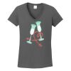 Ladies Heavy Cotton ™ 100% Cotton V Neck T Shirt Thumbnail
