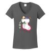 Ladies Heavy Cotton ™ 100% Cotton V Neck T Shirt Thumbnail