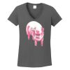 Ladies Heavy Cotton ™ 100% Cotton V Neck T Shirt Thumbnail