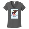 Ladies Heavy Cotton ™ 100% Cotton V Neck T Shirt Thumbnail