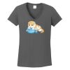 Ladies Heavy Cotton ™ 100% Cotton V Neck T Shirt Thumbnail