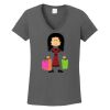 Ladies Heavy Cotton ™ 100% Cotton V Neck T Shirt Thumbnail