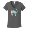Ladies Heavy Cotton ™ 100% Cotton V Neck T Shirt Thumbnail