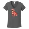 Ladies Heavy Cotton ™ 100% Cotton V Neck T Shirt Thumbnail