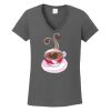 Ladies Heavy Cotton ™ 100% Cotton V Neck T Shirt Thumbnail