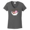 Ladies Heavy Cotton ™ 100% Cotton V Neck T Shirt Thumbnail