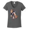 Ladies Heavy Cotton ™ 100% Cotton V Neck T Shirt Thumbnail
