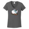 Ladies Heavy Cotton ™ 100% Cotton V Neck T Shirt Thumbnail