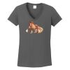 Ladies Heavy Cotton ™ 100% Cotton V Neck T Shirt Thumbnail