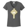Ladies Heavy Cotton ™ 100% Cotton V Neck T Shirt Thumbnail