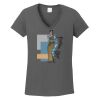 Ladies Heavy Cotton ™ 100% Cotton V Neck T Shirt Thumbnail