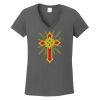 Ladies Heavy Cotton ™ 100% Cotton V Neck T Shirt Thumbnail
